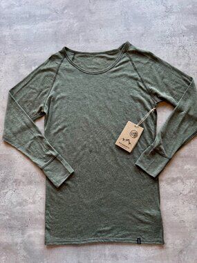 NWT Duckworth Women’s Vapor Merino Long Sleeve Crew, Spruce, XL